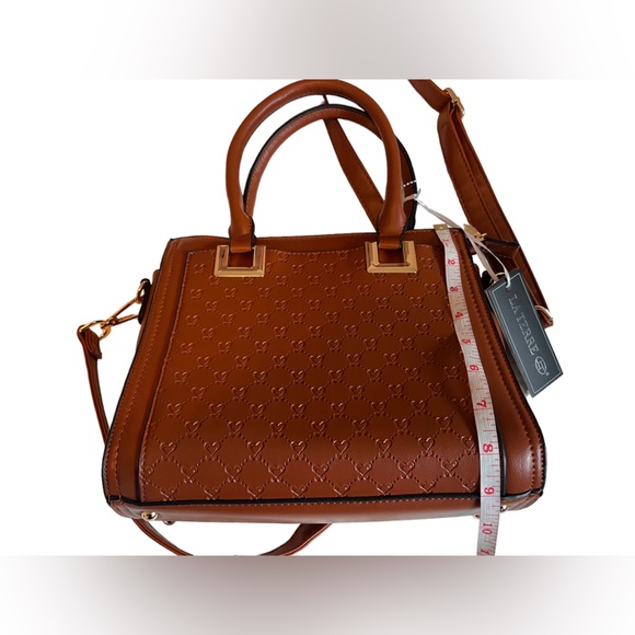 NWT La Terre Vegan Women’s Crossbody Bag. Color Brown With Gold Tone - Picture 7 of 11